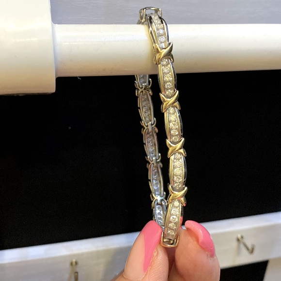 Kay Jewelers Jewelry - 10k yellow & white diamond bracelet 7”